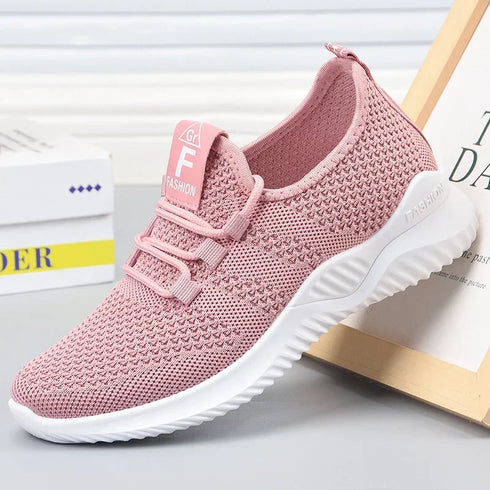 Women's Breathable Platform Lace-Up Sneakers
