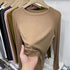 Slim Fit O-Neck Long Sleeve Top for Women