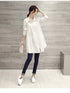 White Casual Oversized Blouses Women 2024 Autumn Korean Fashion Mid Length Winter Loose Long Sleeves Femal Blouses