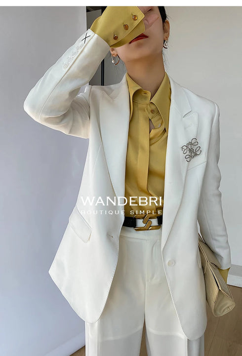 Elegant Satin Silk Blouse with Turn Down Collar