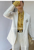 Elegant Satin Silk Blouse with Turn Down Collar