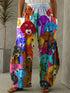 Women's Cartoon Cat Loose Wide-Leg Pants