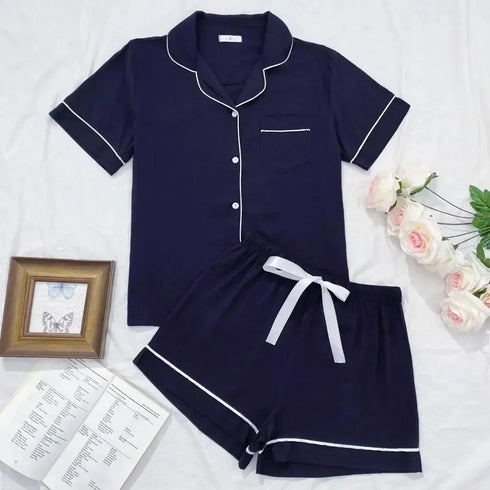 Summer Women's Short Sleeve Pyjama Set