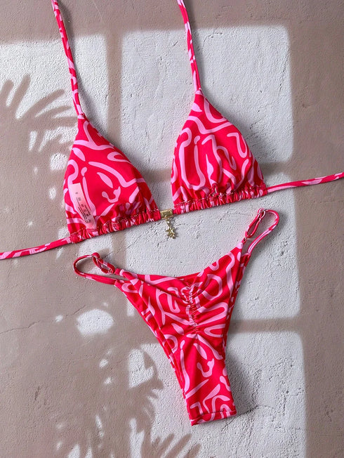 Leopard Print Push Up Bikini Set for Women