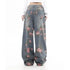 Women's Floral Print Baggy Jeans