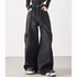 Girls Retro Streetwear Wide Leg Black Jeans