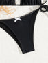 Floral Print Triangle Bikini Set with Brazilian Bottoms