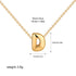 3D Bubble Initial A-Z Mini Necklace - Gold Plated
