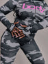 Casual Leopard Print Zip-Up Top and Trousers Set