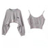Women's Solid Colour O-neck Long Sleeve Hoodie Sweatshirt