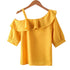 Ruffled Off-the-Shoulder Chiffon Top