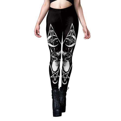 Gothic Steampunk Print Leggings for Women