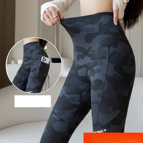 High Waist Camo Leggings with Pockets
