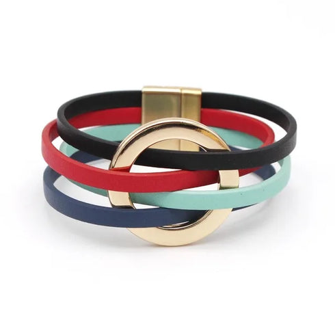 Leather Bracelets For Women Fashion Multilayer Wrap Jewelry