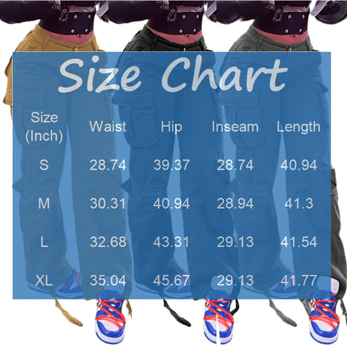 Trendy High Waisted Cargo Pants with Multi Pockets