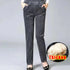 Plus Size High Waist Fleece Pencil Pants for Autumn/Winter