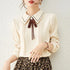 Women's Casual Long Sleeve Blouse with Peter Pan Collar