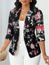 Floral Printed Autumn Blazer with Three Quarter Sleeves