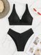 Black Lace-Up Bikini Set
