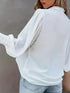 Plus Size Women’s Button-Up Blouse with Lantern Sleeves