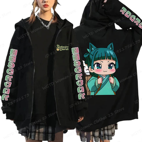The Apothecary Diaries Print Zipper Hoodie
