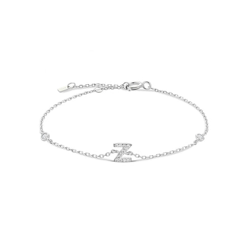 Personalised 925 Sterling Silver Initial Charm Bracelet