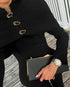 Elegant Black Blazer with Gold Buttons