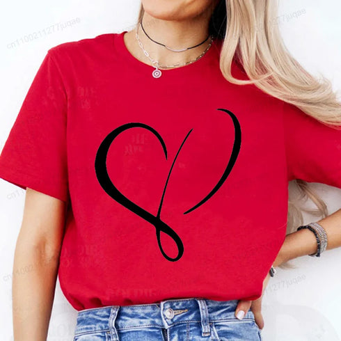 Women’s Heart Design Casual T-Shirt