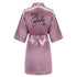 Team Bride Satin Robe with Black Letters