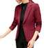 Black Women Blazer Slim Fit Office Work Jacket with Pockets