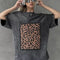 Vintage Leopard Print Oversized Cotton Tee