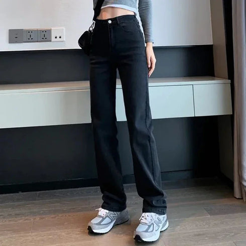 High Waist Straight Leg Jeans for Women