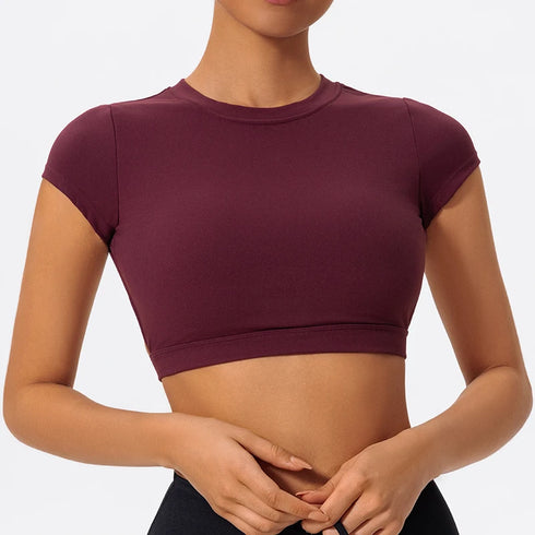 Ctenkevet Women's Yoga Crop Top with Back Detail