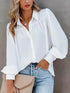 Plus Size Long Sleeve Loose Blouse with Lapel Neck