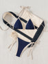Floral Print Triangle Bikini Set with Brazilian Bottoms
