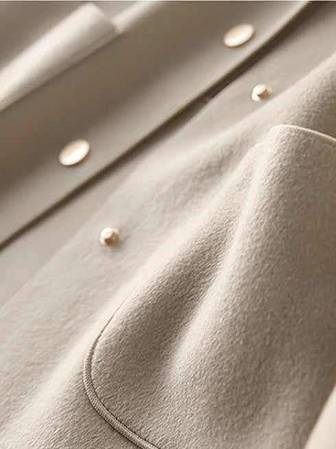 Classic Solid Woolen Coat for Women