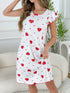 Women's Heart Print Casual Nightgown