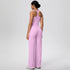 Backless Yoga Set with Wide Leg Pants