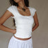 Y2K Vintage Baby Tee with Lace Trim - Summer Crop Top