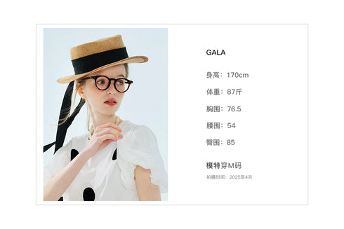 Women's White Polka Dot Puff Sleeve Blouse