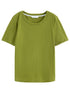 DUSHU Women's Green and Grey Layered Knit Top