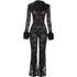 Black Jacquard 2 Piece Suit with Flare Pants