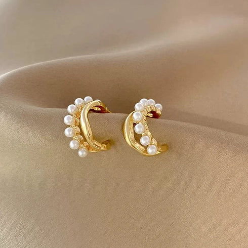 Light Luxury Imitation Pearl Drop Earrings for Women