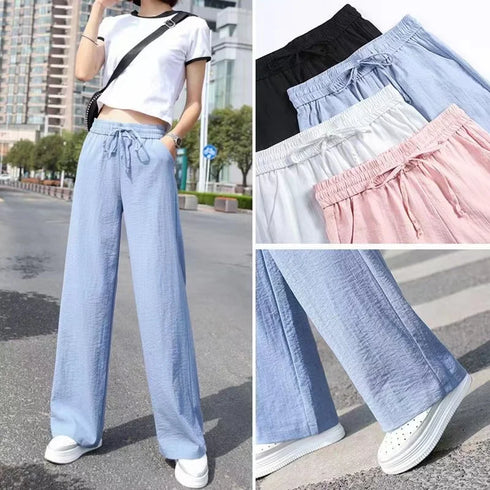 High Waist Wide Leg Casual Trousers for Women