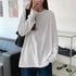 Oversized Long Sleeve O-Neck T-Shirt in Black and White