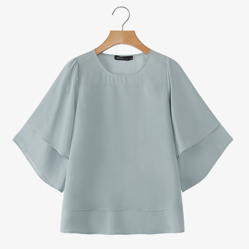 ZANZEA Women's Chiffon Blouse with Ruffled Detail