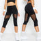 Black Mesh Patchwork Fitness Leggings for Women