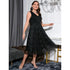 Plus Size V-Neck A-Line Mesh Swing Midi Dress