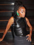 Women Y2K Vintage PU High Waist Sleeveless Tank Top