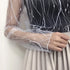 Lace Bottomed Long Sleeve Blouse Top